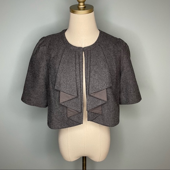 Elevenses | Anthropologie Catalina Bolero gray wool jacket - Picture 3 of 7